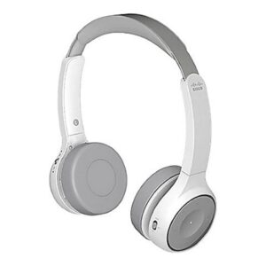 Cisco 730 Headphones Wired &  Wireless Head-Band  Calls/Music Bluetooth Charging Stand Platinum, White