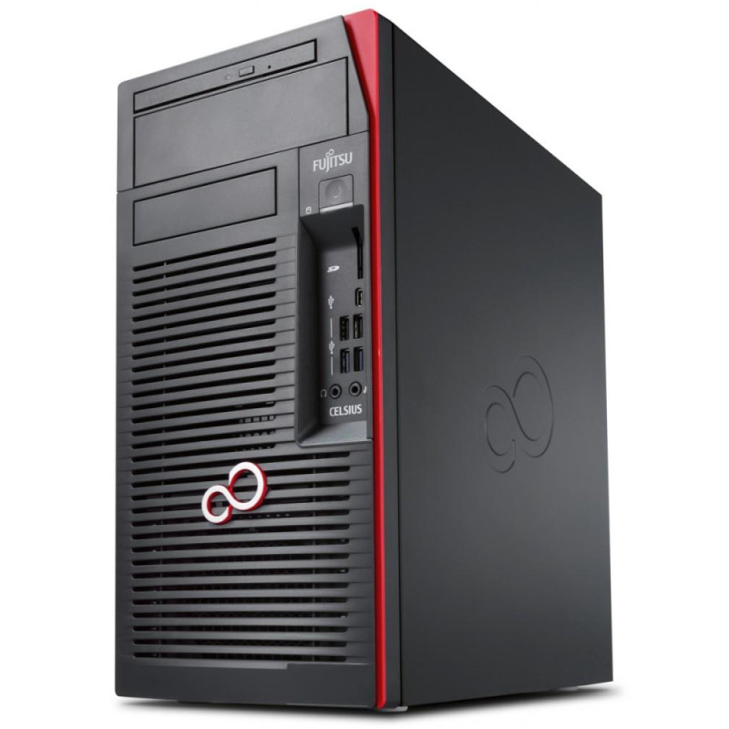 FUJITSU Celsius W580 Core i5-9500 8GB DVD-SM SSD 256GB NVMe MCR 24in1 KB Mouse Win10 Pro64