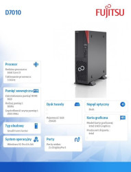 Fujitsu ESPRIMO D7010 i3-10100 8GB SSD 256GB NVMe SPK WiFi BT Win10 Pro64 3YOS