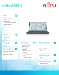 Fujitsu Lifebook U9311 13.3' FHD with IR Cam i7-1185G7 16GB SSD NVMe 1TB Win10P 3YOS