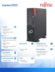 Fujitsu ESPRIMO D7011 i7-10700 16GB SSD 512GB NVMe DVD Gold 280W Win10 Pro64 3YOS