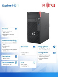 Komputer Fujitsu Esprimo P5011 i5-10400 8GB 512SSD DVDSM W10P 3YOS