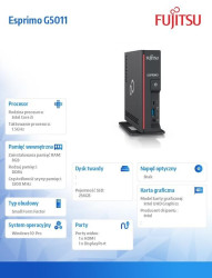 Komputer Fujitsu Esprimo G5011 i5-11500T 8GB 256SSD WIFI BT TPM W10P 1YBiS