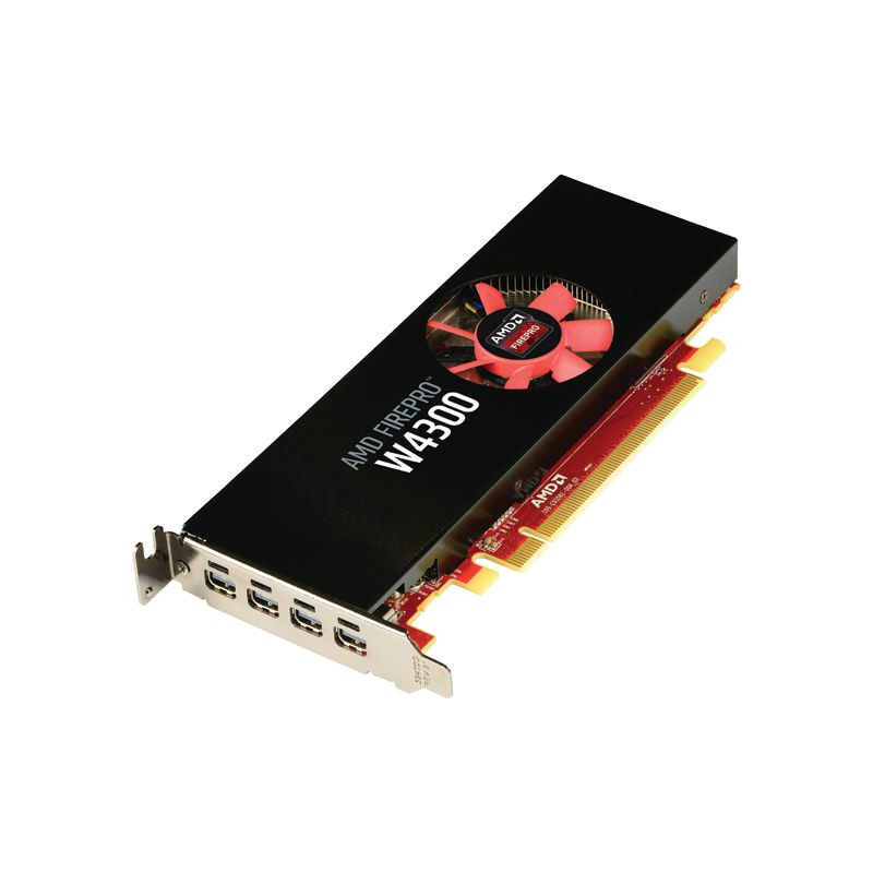 AMD FIREPRO W4300 4GB/Anschlüsse: 4x miniDP, PCIe x16, 4x miniDP/DP-Adapterkabel beigelegt