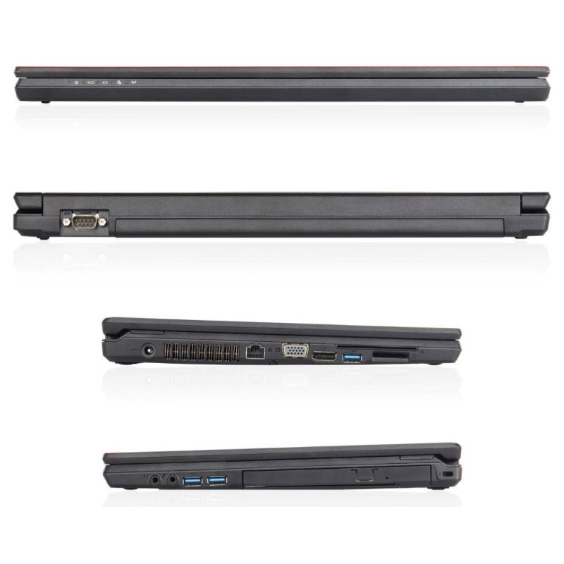 FUJITSU Lifebook E556 15,6" HD Serial Port Core i5-6200U 8GB DVD-SM SSHD 500GB WiFi-AC BT LTE ready kit FP  TPM 6cell 63Wh Win10