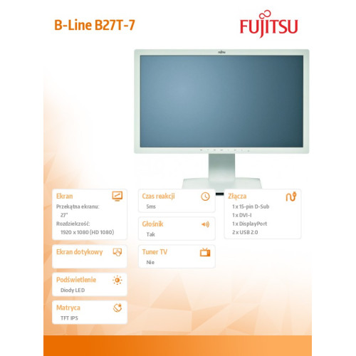 FUJITSU Monitor 27" B27T-7 PRO IPS 3Y