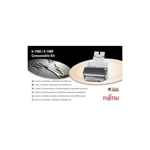 CONSUMABLE KIT FI-74X0/Includes 2 Pick Rollers and 2 Brake Rollers. Total usage up to 400,000 scans. Each set should be replaced