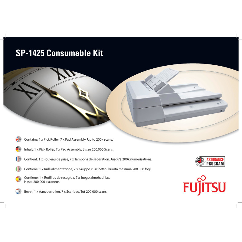 SP1425 CONSUMABLE KIT/For SP1425 only. 7 Pick Rollers and 1 Separator Roller. Usage up to 100,000 scans or 1 year after fitting.
