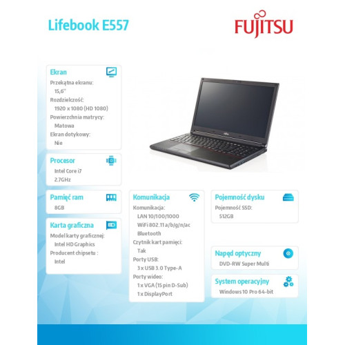 FUJITSU Lifebook E557 15,6