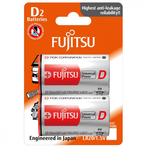 FUJITSU Baterie Alkaliczne LR20 D 2 szt | blister