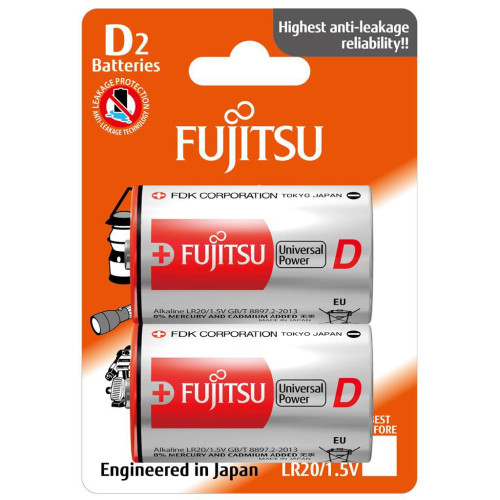 FUJITSU Baterie Alkaliczne LR20 D 2 szt | blister