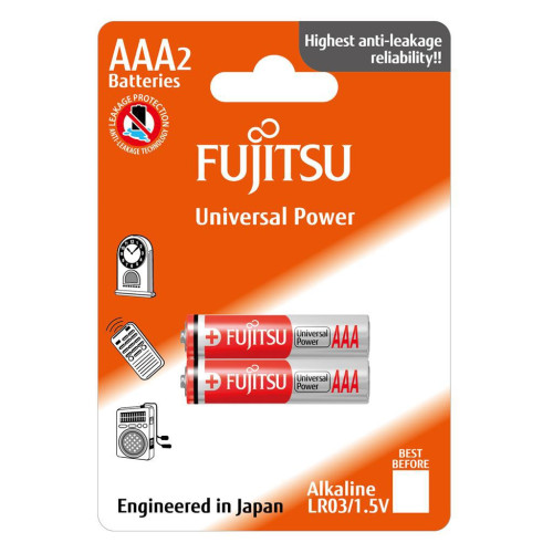 FUJITSU Baterie Alkaliczne LR03 AAA 2 szt | blister