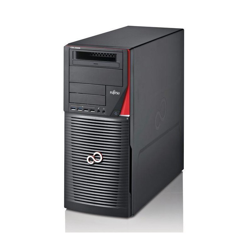 FUJITSU CELSIUS M740 Xeon E5-1620v3 2x8GB ECC brak-VGA DVD-SM MultiCard Reader 24in1 SSD 256GB HDD 2TB KB Mouse Win10 Pro/Win7 P