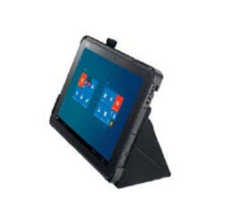 Fujitsu Folio case for Q7310/Q7311 tablet in black, set up as a stand at an angle